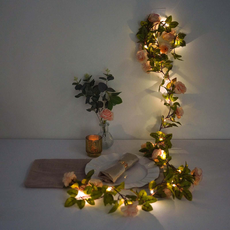 Lit floral garland