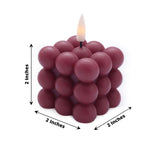 2 Pack | 2inch Burgundy Flameless Flickering LED Bubble Candles