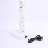 2ft White Artificial LED Birch Tree Lamp, USB Rechargeable Warm White Lighted Tree Centerpiece