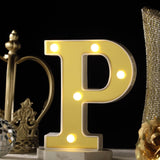 6 Gold 3D Marquee Letters | Warm White 5 LED Light Up Letters | P#whtbkgd