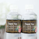 24 Pack | Rustic Theme "Thank You" Waterproof Water Bottle Labels