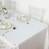 5 Pack White Rectangle Plastic Table Covers with Gold Stars