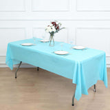 Serenity Blue Rectangle Plastic Table Cover, PVC Waterproof Disposable Tablecloth