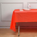 5 Pack Red Rectangle Plastic Table Covers, PVC Waterproof Disposable Tablecloths