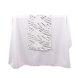 12x108inch White Black Wave Mesh Table Runner With Embroidered Sequins