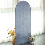 5ft Matte Dusty Blue Spandex Fitted Chiara Backdrop Stand Cover For Round Top Wedding Arch