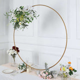 4ft Gold Metal Round Wedding Arch Table Centerpiece, Balloon Circle, Flower Frame Backdrop Stand