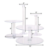 16inch Round 4-Tier Clear Acrylic Cake Stand Set & Cupcake Dessert Holder