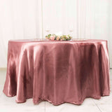 120inch Cinnamon Rose Seamless Satin Round Tablecloth