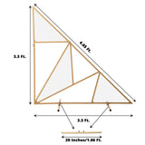 3ft Tall Gold Metal Triangular Geometric Flower Frame Prop Stand