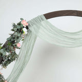 20ft Sage Green Gauze Cheesecloth Fabric Wedding Arch Drapery, Window Scarf Valance, Boho Decor