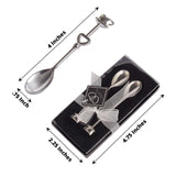 2 Pack | 4inch Silver Metal Couple Coffee Spoon Set Party Favors, Pre-Packed Wedding Souvenir Gift