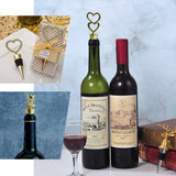 5" Gold Metal Double Heart Wine Bottle Stopper Wedding Party Favors With Velvet Gift Box