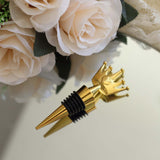 4inch Gold Metal Princess Crown Wine Bottle Stopper Party Favor with Clear Gift Box, Thank You Tag