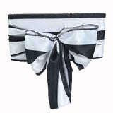 5 Pack | 6" x 108 " | Black & White | Stripe Satin Chair Sashes#whtbkgd