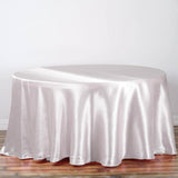 108" White Satin Round Tablecloth