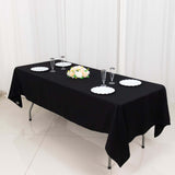 60"x102" Black Rectangle 100% Cotton Linen Tablecloth