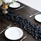 500 Pack Black Silk Rose Petals Table Confetti or Floor Scatters