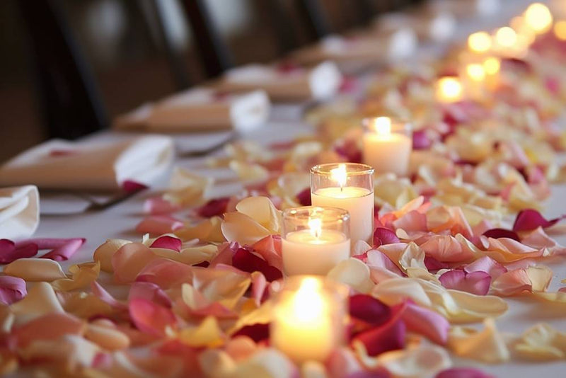 wedding centerpiece- petals decor