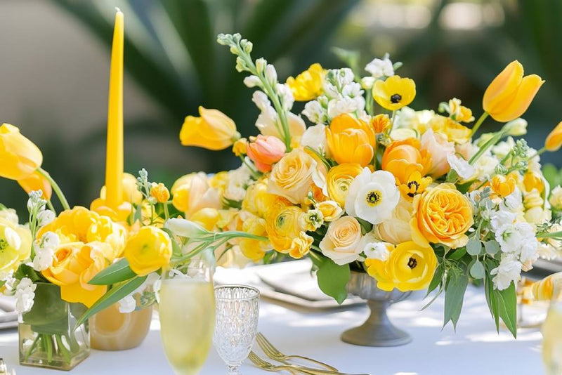 wedding centerpiece-yellow florals