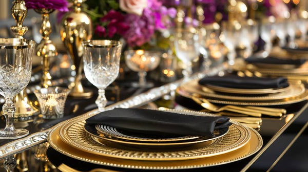 wedding charger plates- gold charger plates