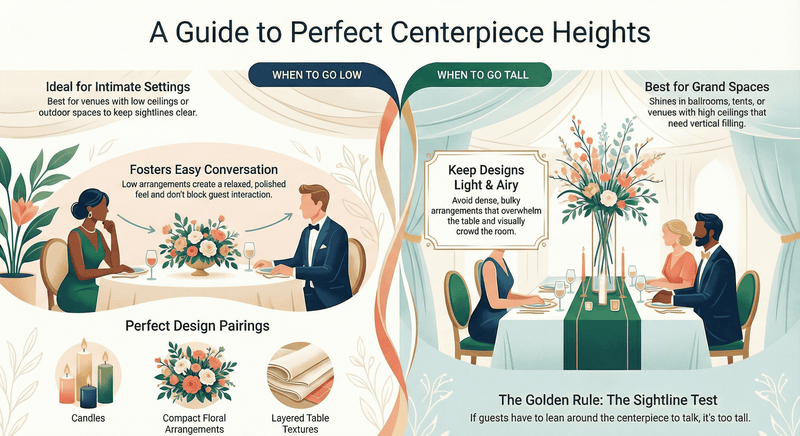 When To Use Low and Tall Centerpiece Guide
