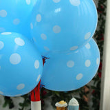 25 Pack | 12inches Blue & White Fun Polka Dot Latex Party Balloons