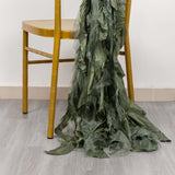 5 Pack Eucalyptus Sage Green Curly Willow Chiffon Satin Chair Sashes