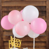 11 Pcs | Balloon Garland Cloud Cake Topper, Mini Cake Decorations - Blush, Pink & White