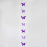 2 Pack | 9ft Purple 3D Paper Butterfly Hanging Garland Streamers, Party String Banners