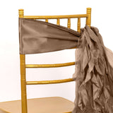 5 Pack Taupe Curly Willow Chiffon Satin Chair Sashes