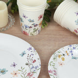 72 Pcs Wildflower Butterfly Paper Party Plates and Cups, Disposable Tableware Set