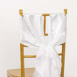 5 Pack White Curly Willow Chiffon Satin Chair Sashes