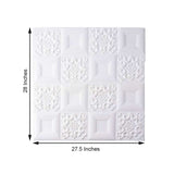 10 Pack | 52 Sq Ft 3D White Foam Self Adhesive Wall Panels - French Design