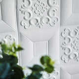 52 Sq Ft White 3D Foam French Country Wall Panels Self Adhesive Ceiling Tiles