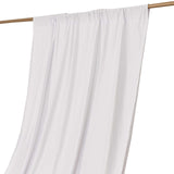 White Scuba Polyester Event Curtain Drapes, Durable Flame Resistant Backdrop Event Panel Wrinkle 