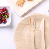 25 Pack | 9inches Eco Friendly Natural Birchwood Wooden Round Dinner Plates