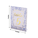 25 Pack White Blue Wedding Table Numbers With Chinoiserie Floral