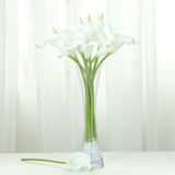 20 Stems | 14inch White Artificial Poly Foam Calla Lily Flowers