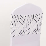 5 Pack White Black Wave Chair Sash Bands With Embroidered Sequins