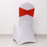 5 Pack Red Wide Ruffled Fitted Spandex Chair Sash Band