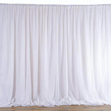 20ftx10ft White Dual Layered Chiffon Polyester Room Divider, Backdrop Curtain with Rod Pocket
