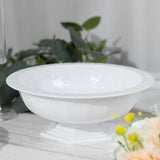 3 Pack White Roman Style Footed Compote Flower Bowl Vase 10inch Round Decorative Plastic Pedestal