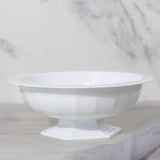 3 Pack White Roman Style Footed Compote Flower Bowl Vase 10inch Round Decorative Plastic Pedestal