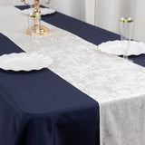 White Premium Crushed Velvet Table Runner 190GSM