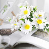 4 Bushes | 11inch White Artificial Silk Daisy Flower Bouquet Branches