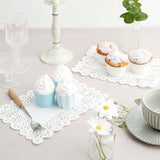 100 Pcs | 7inch x 10inch Rectangle White Lace Paper Doilies, Food Grade Paper Placemats