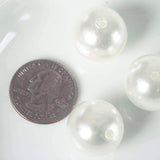 120 Pack | 20mm Glossy White Faux Craft Pearl Beads & Vase Filler