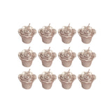 12 Pack | 1inch Blush/Rose Gold Mini Rose Flower Floating Candles Wedding Vase Fillers