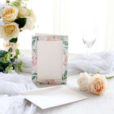 25 Pack White Pink Peony Floral Photo Frame Thank You Cards with Envelopes